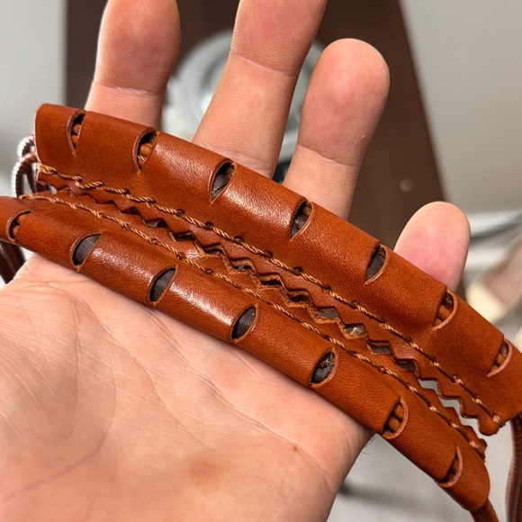 SOLD VESTIAIRE COLLECTIVE Jean Paul Gaultier Brown Leather Tasseled Handbag - Picture 15 of 16